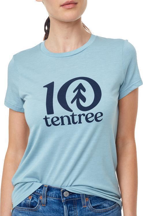 tentree Logo T-Shirt - Womens - tourmaline blue heather 1