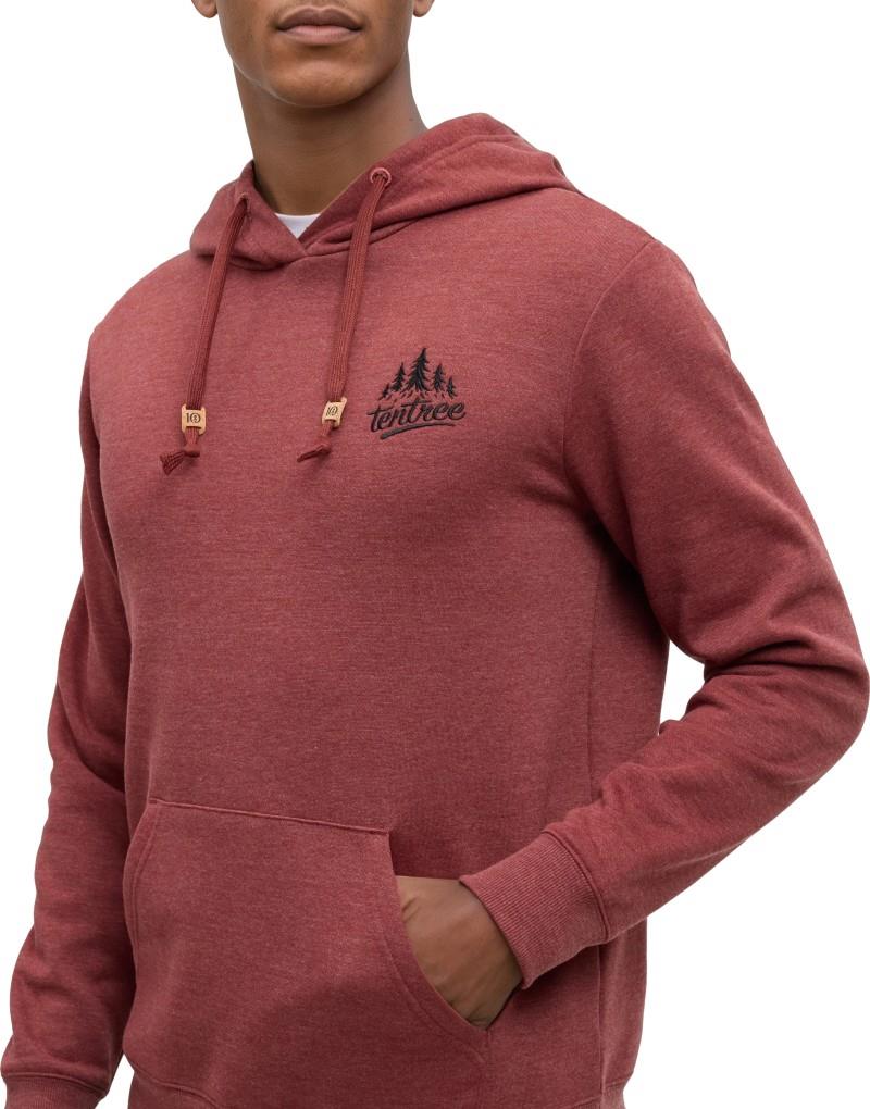tentree Tree Hoodie - Mens - cottage red heather / charcoal black 1
