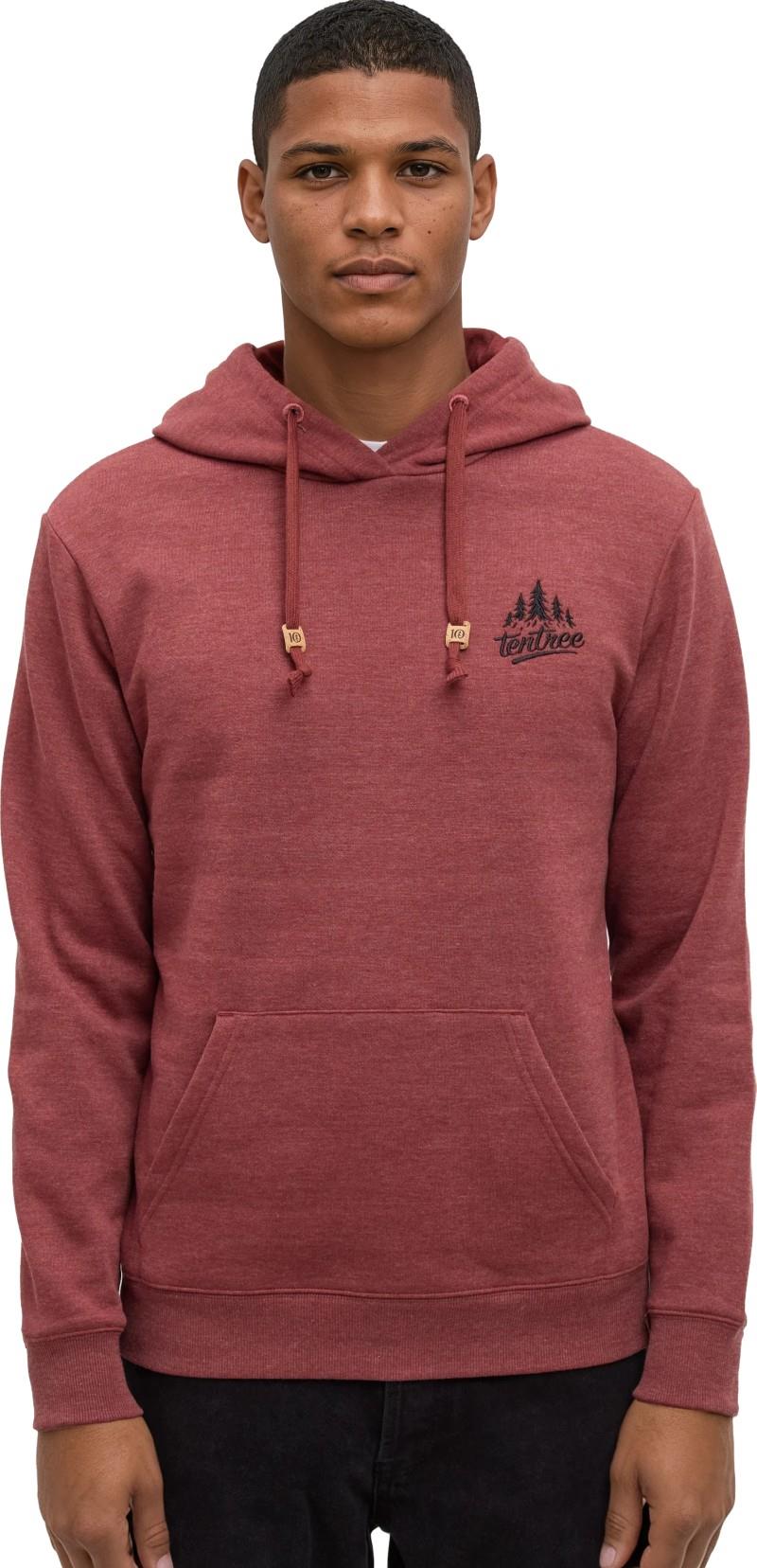 tentree Tree Hoodie - Mens - cottage red heather / charcoal black 1