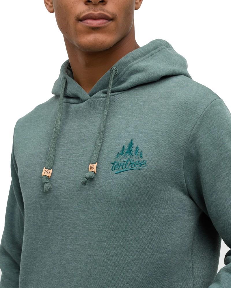 tentree Tree Hoodie - Mens - pine green heather / dark forest green 1