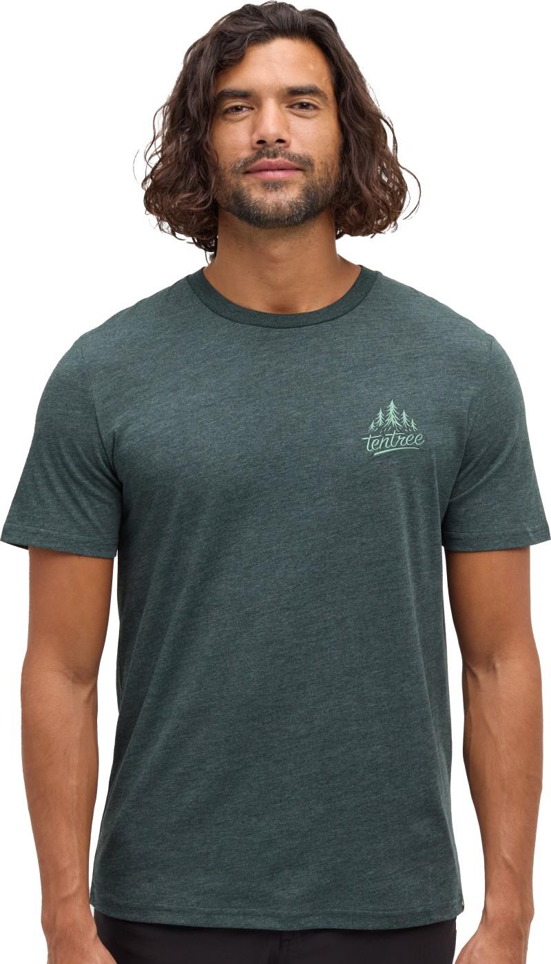 tentree Tree T-Shirt - Mens - dark forest green heather / jade 1