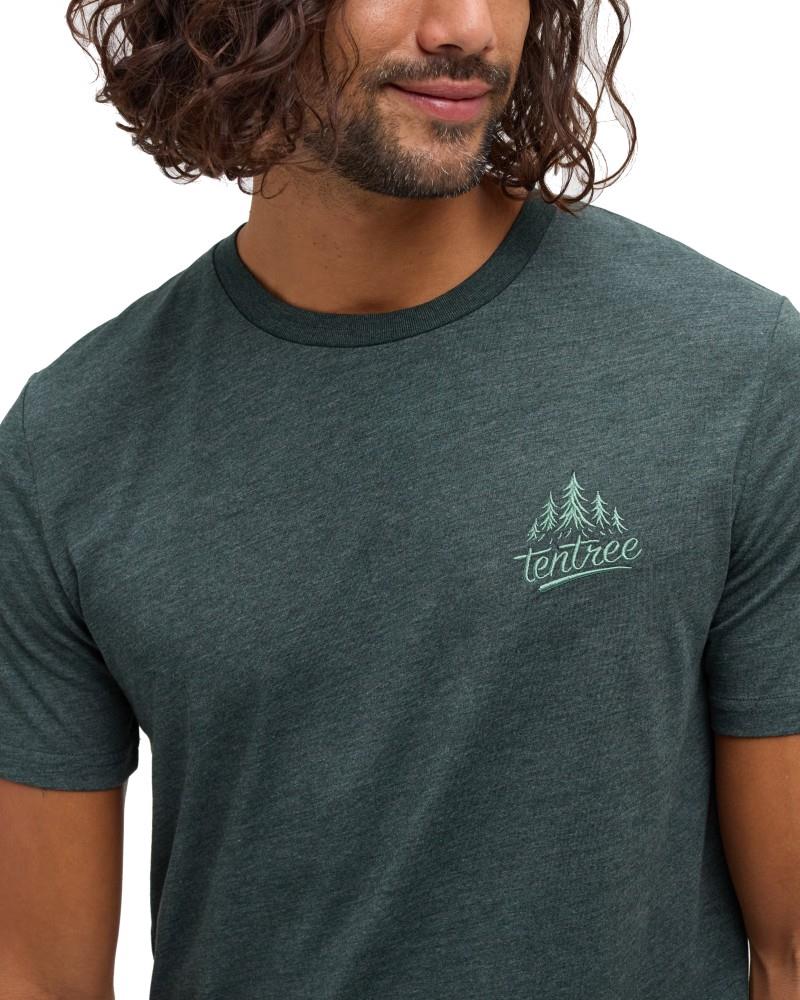 tentree Tree T-Shirt - Mens - dark forest green heather / jade 1